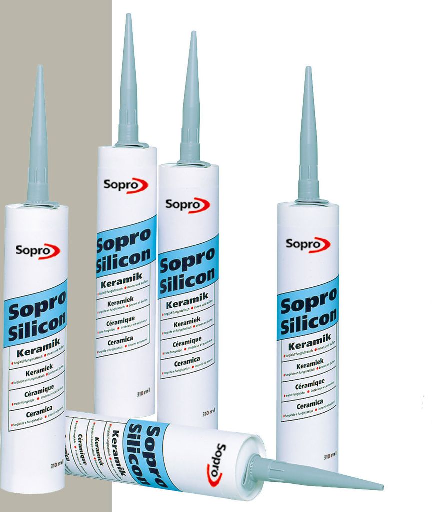 Sopro Silikon Keramik Fugen Fliesen 310ml Abdichtung Farbe grau 1 Stück