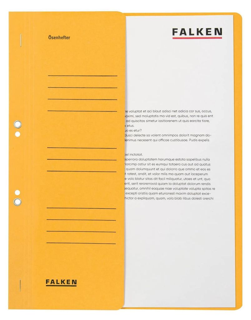 FALKEN 80003825 50er Ösenhefter gelb DIN A4 Imagen del producto 