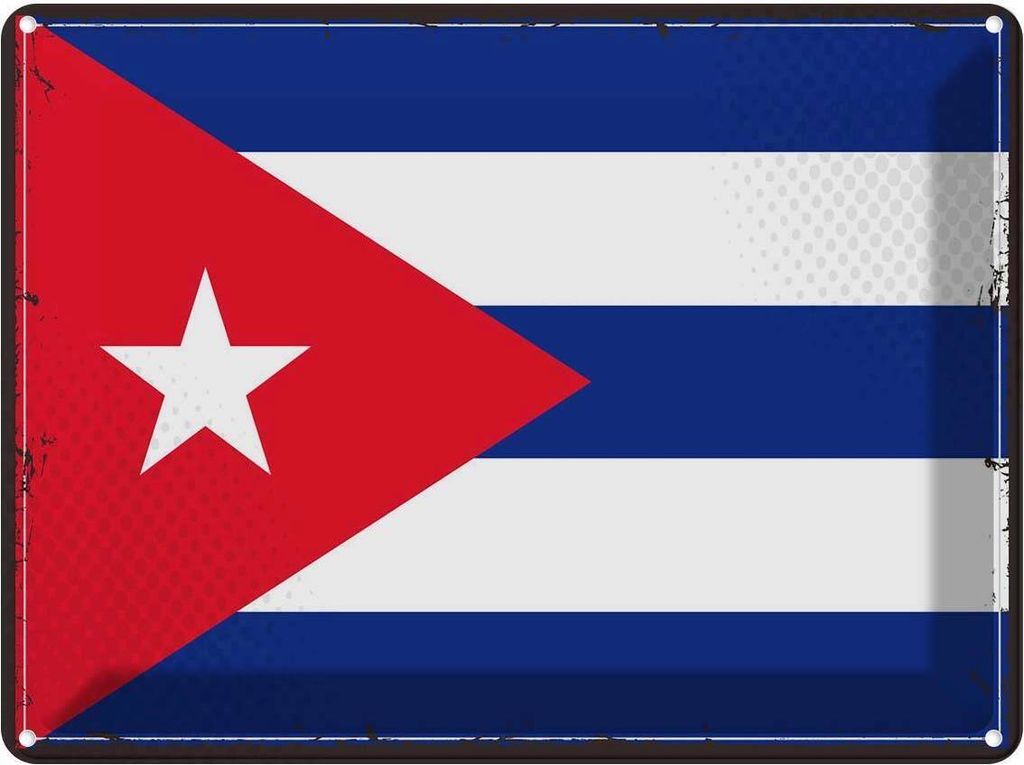 vianmo Blechschild 30x40 cm Kubas Retro Cuba Flagge Fahne Produktbild 
