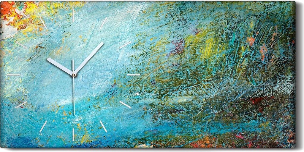 Küchenuhr Bürouhr Leinwand Uhr Geräuschlos 60x30 Malerei Abstrakte Kunst - weiße Hände