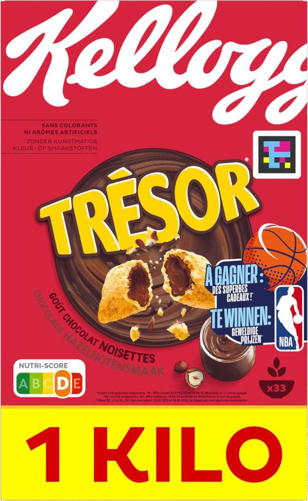 Kellogg's Tresor Choco Nut Knusprige Getreidekissen Packung Produktbild 