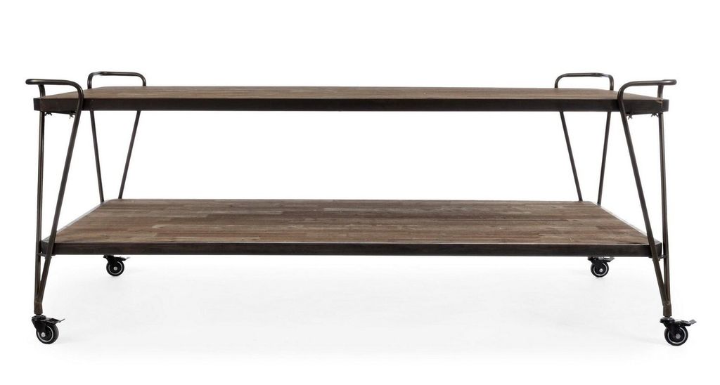 Ausstelltisch 201 x 98 x 84,5 cm Stahl Tannenholz Natur Schwarz