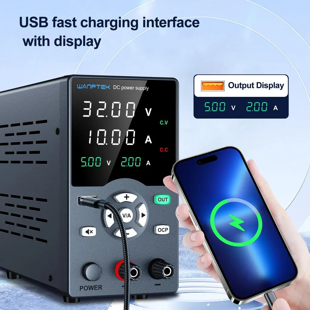 Alimentation CC réglable pour réparation électronique 32V 10A USB - 4