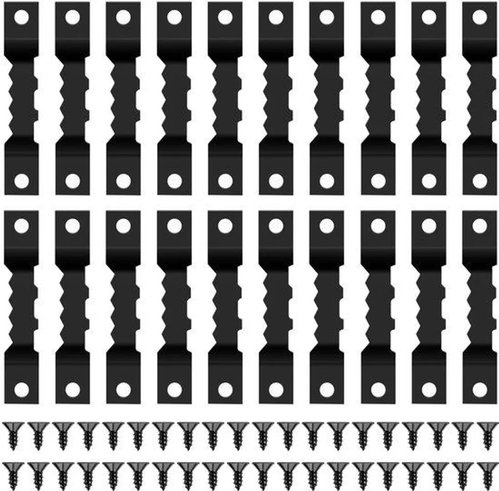 Fixation murale pour cadres épais et tableaux, lot de 20 supports noirs
