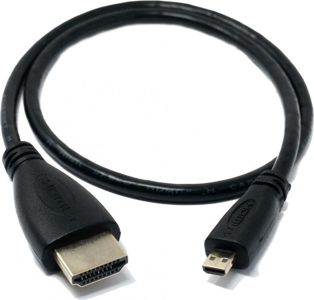 SYSTEM-S HDMI 2.1 Kabel 50 cm Stecker zu Micro Stecker in Schwarz