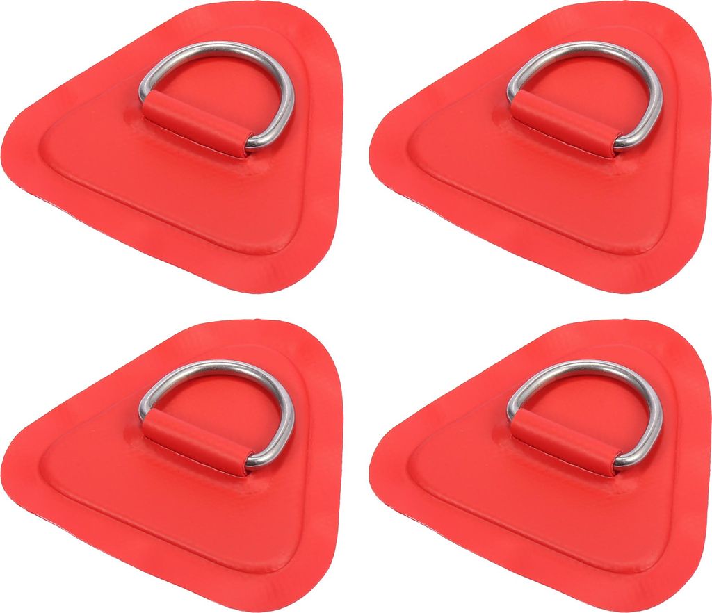 4 Stück D Ring Patch PVC Edelstahl Dreieck Form für Kajak Rot