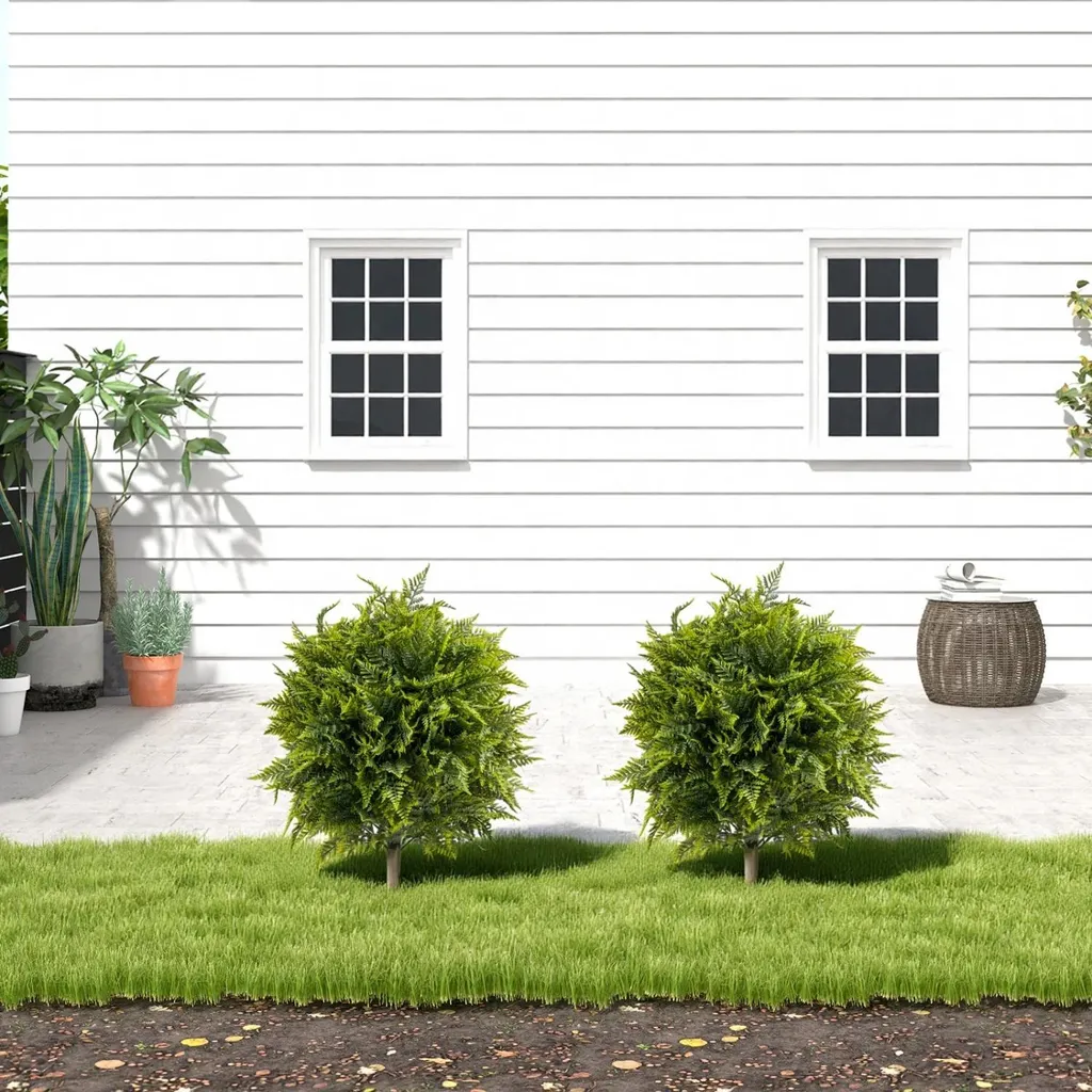 Fougère Artificielle 90 cm Intempéries - Solution Déco Jardin Lot de 2