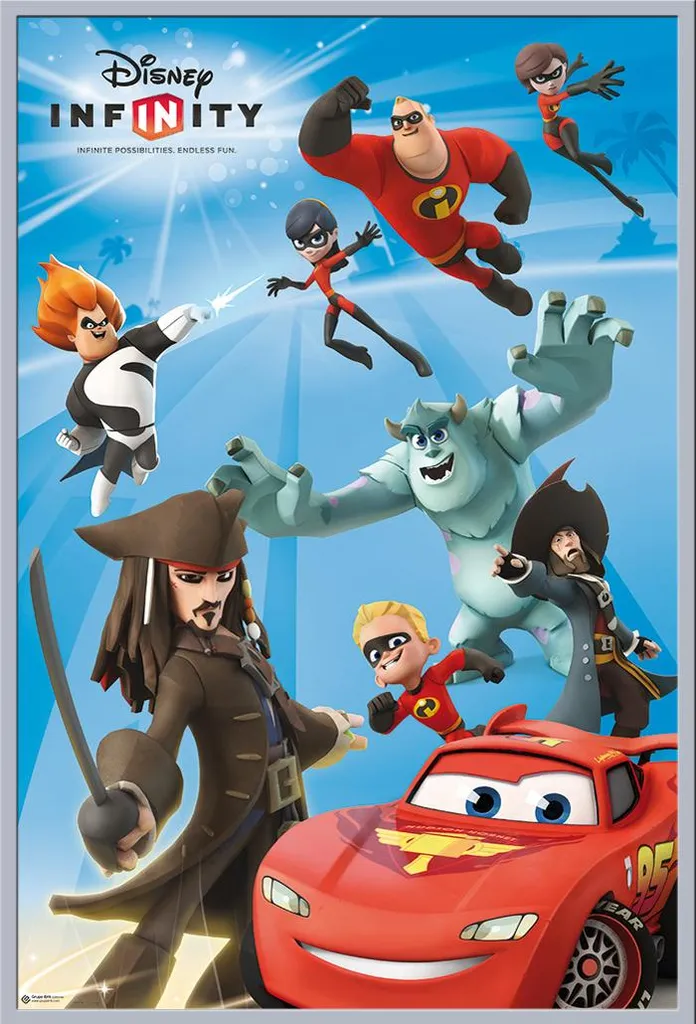 Cadre Shinsuke argenté avec affiche Disney Infinity et vitre acrylique