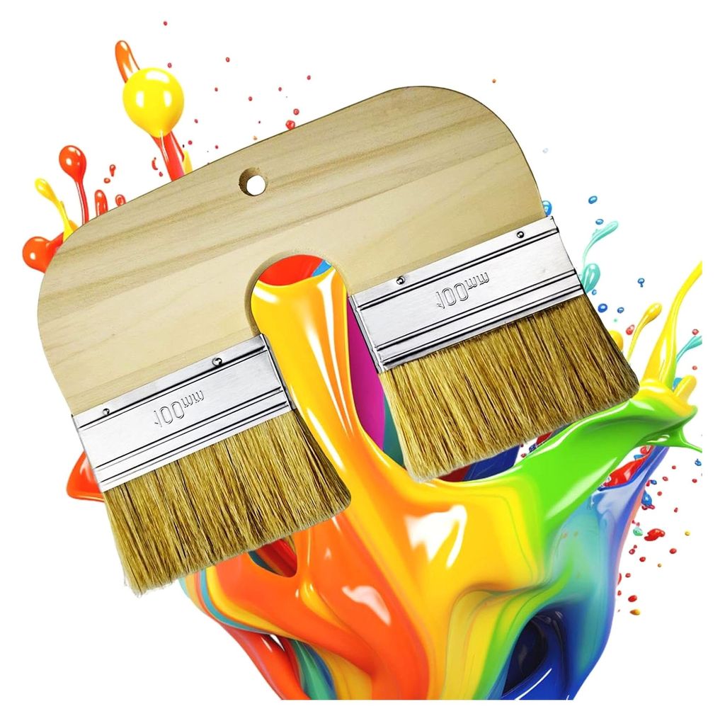 Kalkwaschpinsel – U-förmiger Doppelborstenapplikator für Farbflecken, glattes Malwerkzeug für Ziegelwände, Innen- und Außenbereich, Zuhause,...