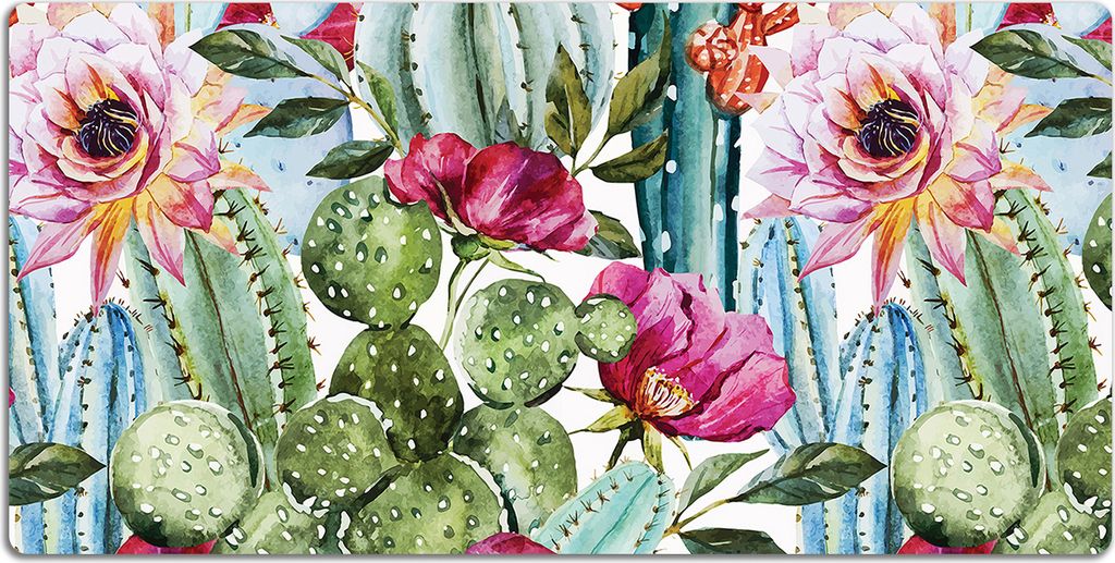 Schreibtischmatte Tischunterlage 100x50 cm Mauspad - Kaktusblumen