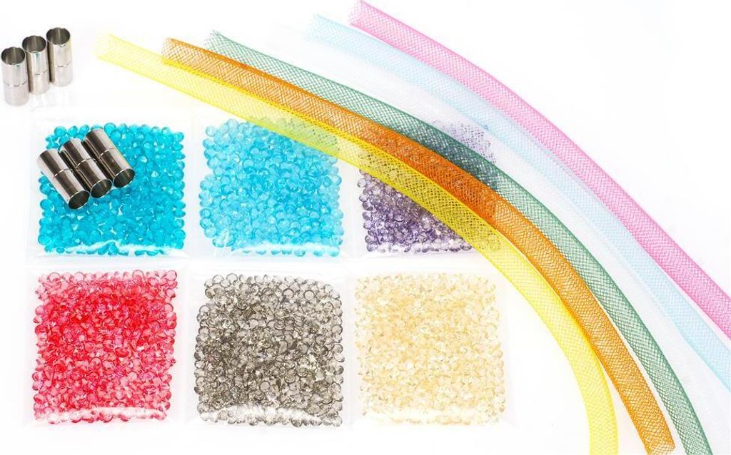 Glitzerarmbändchen zum Selbstgestalten, 6 Stück.