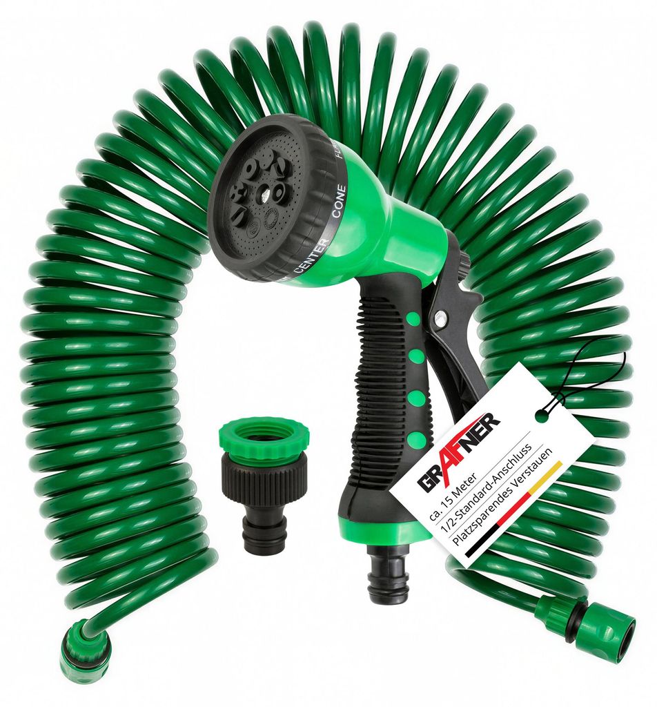 Grafner® Spiralschlauch 1/2" Gartenschlauch inkl. 8 Produktbild 