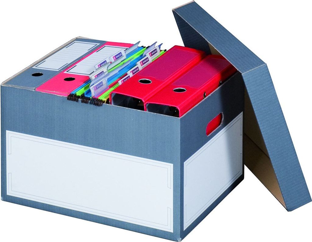10x Archicontainer Premium S, anthrazit Archivkarton Ordner