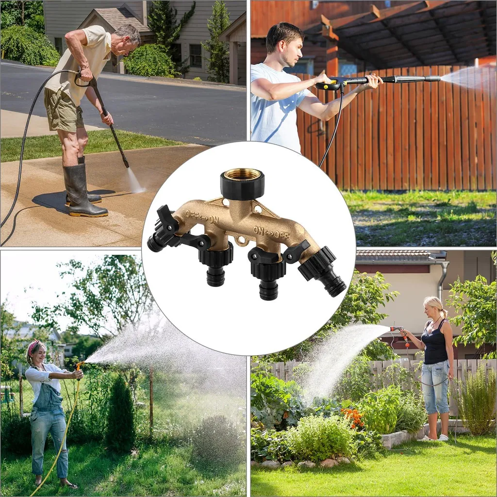 Distributeur d'eau 4 voies G3/4 en laiton massif avec 4 adaptateurs