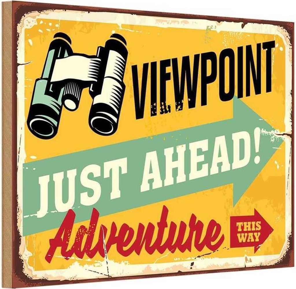 vianmo Holzschild 20x30 cm Viewpoint Adventure this way Produktbild 