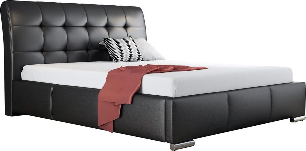 MIRJAN24 Polsterbett mit Bettkasten Amber, Stilvoll Doppelbett, Lattenrost ist im Bettkasten integriert (Farbe: Soft 011, Größe: 140 x 200 cm)