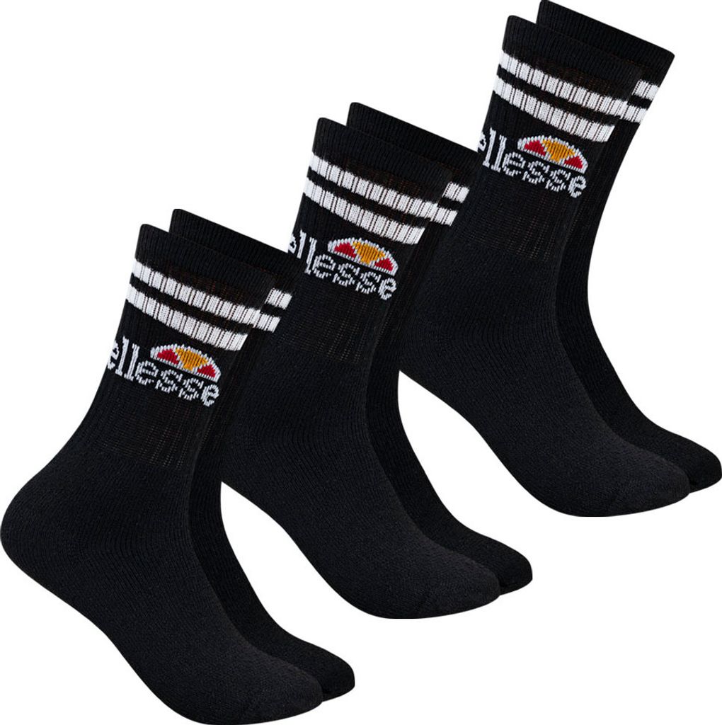 43-46|ellesse Vulloni Unisex Socken 3 Paar schwarz Produktbild 