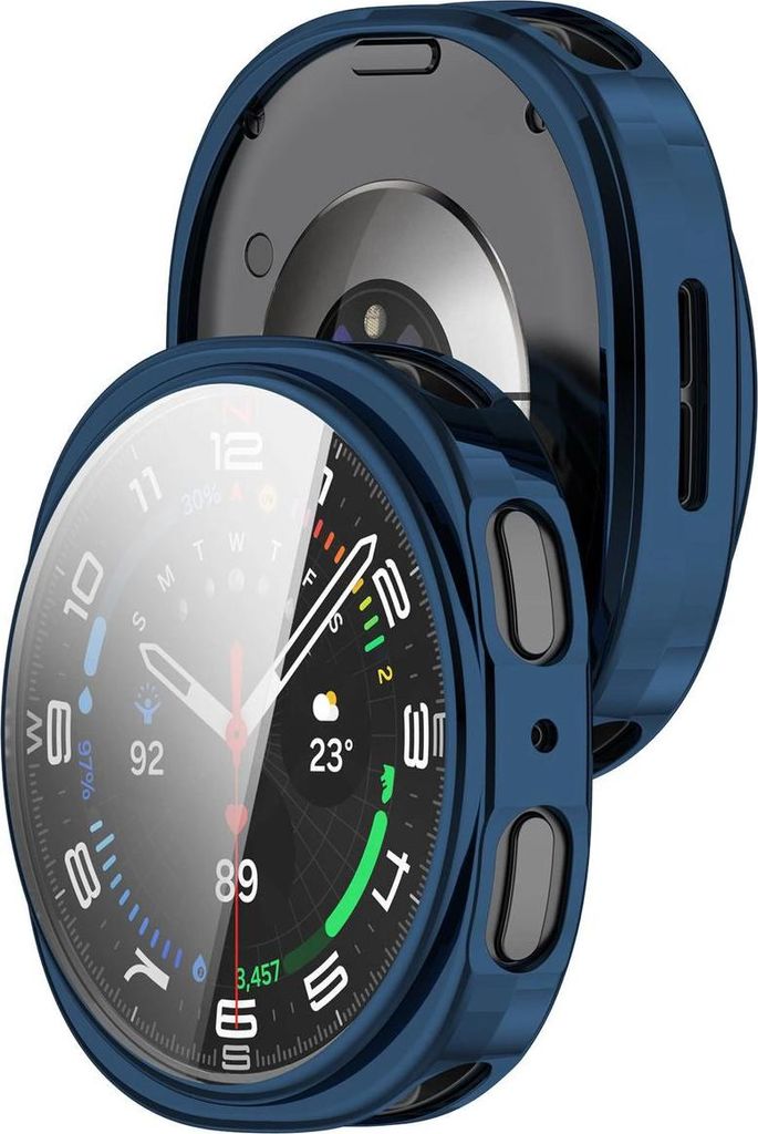 Schutzhülle für Galaxy Watch 8 44 mm, Bizon Case Watch Felipe, Blau