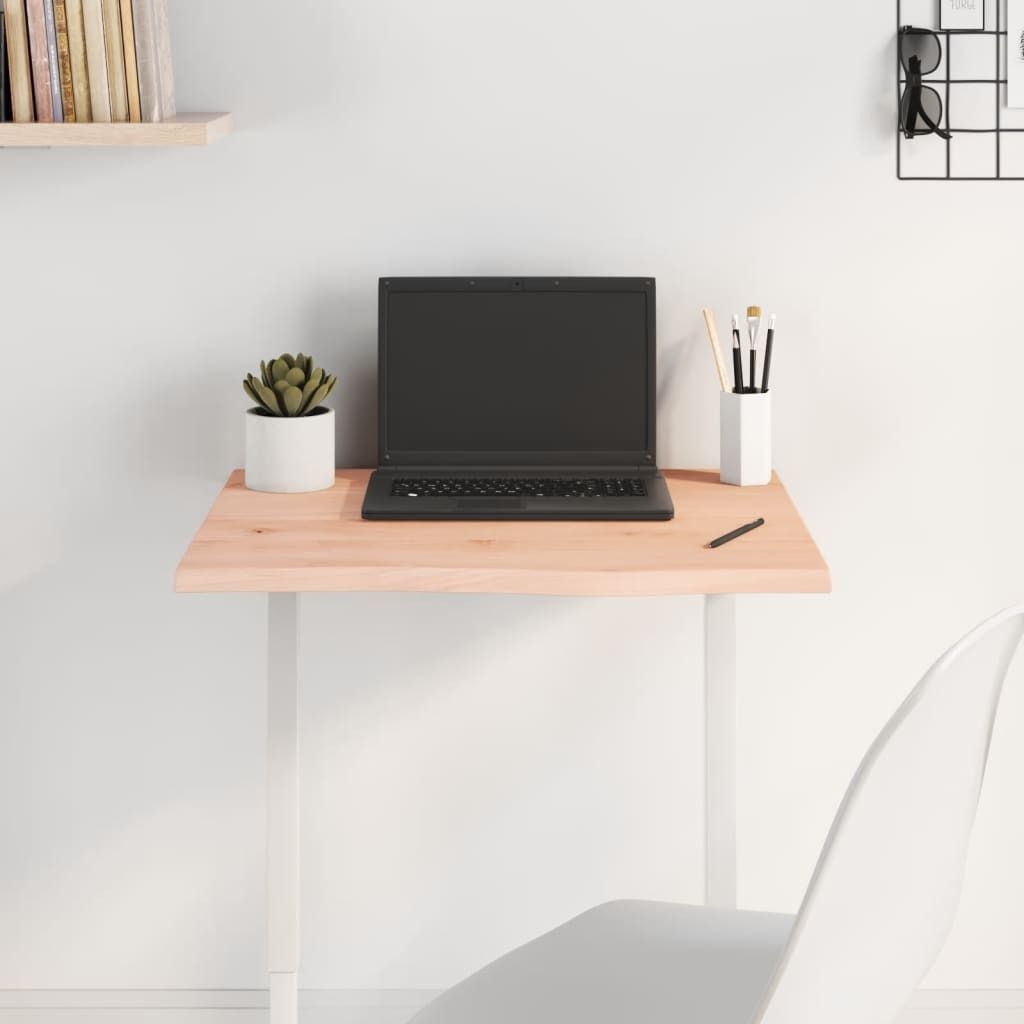 "2026 Aktion"Tischplatte - elegantes Design - Schreibtischplatte - 60x50x2cm Massivholz Eiche Unbehandelt DE597440 - Tischplatten