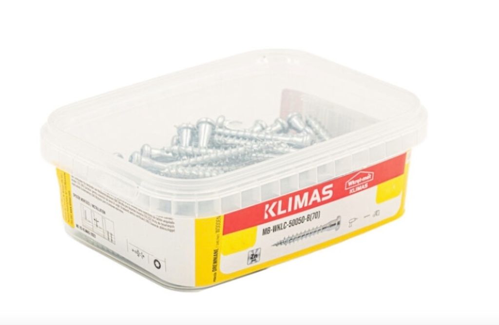 Klimas Winkelbeschlagschrauben Weiß 5x70 - 40 Stk.