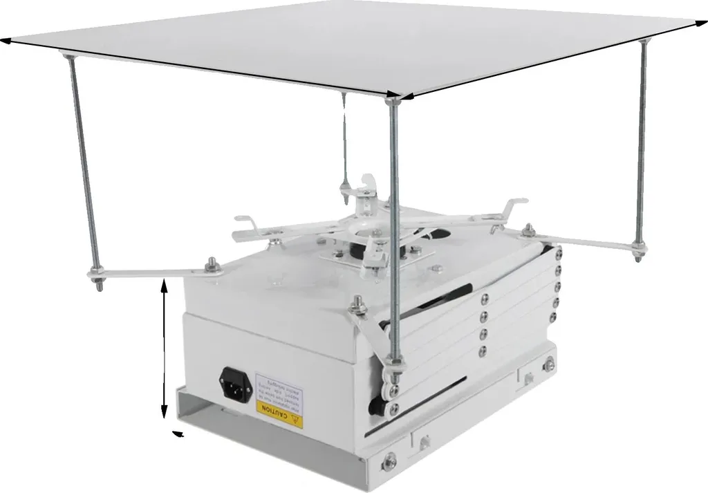 Support projecteur réglable blanc 50x50 cm avec commande à distance incluse