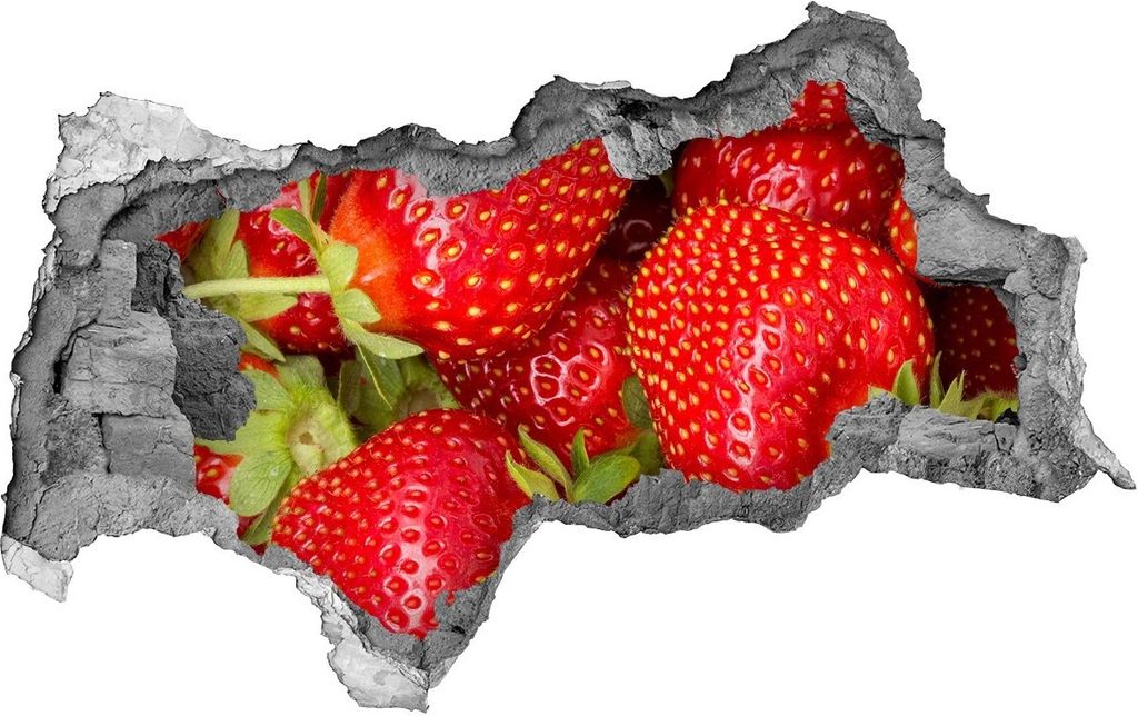 Selbstklebender Loch-3D-Aufkleber 95x73 cm Erdbeeren