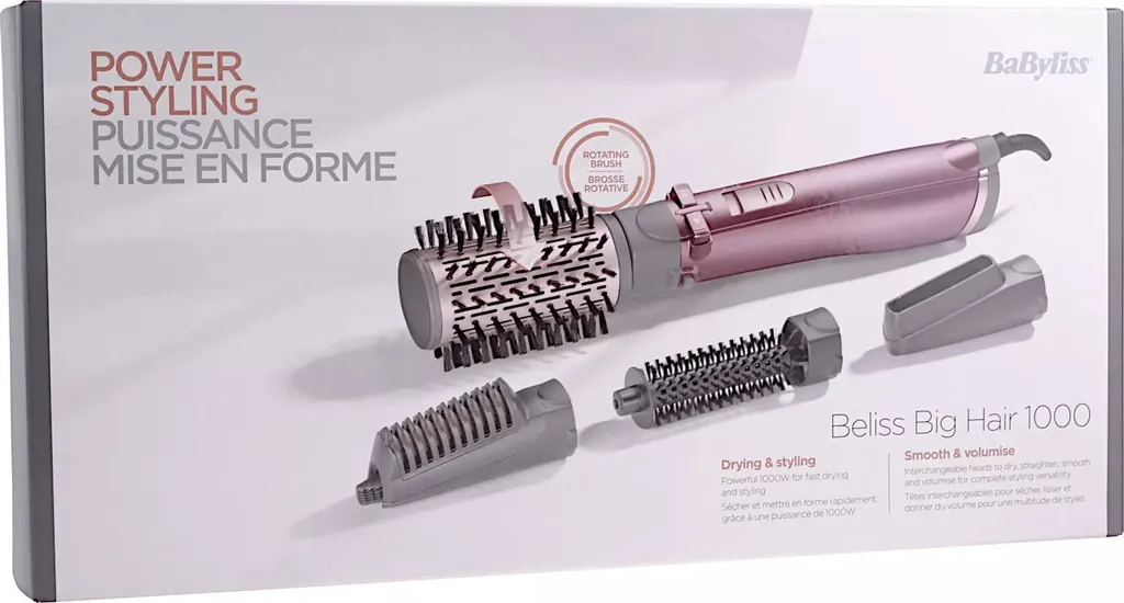 Brosse à air chaud AS960E Beliss Big Hair 1000 anti-frisottis et volume