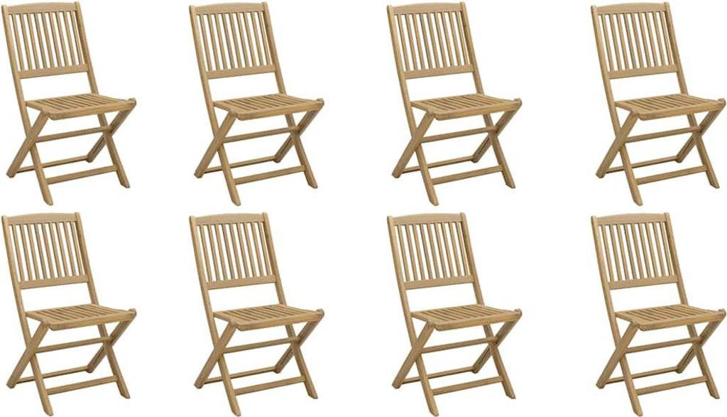 vidaXL Gartenstühle 8 Stk. Klappbar 44x50x88 cm Massivholz Akazie
