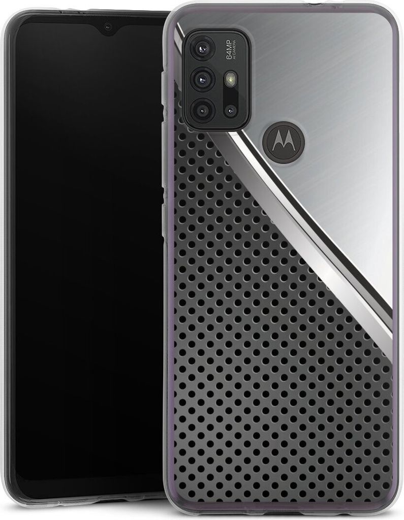 DeinDesign Handyhülle für Motorola Moto G30 Silikon Hülle Case Smartphone Schutzhülle Carbon Metall Stahl