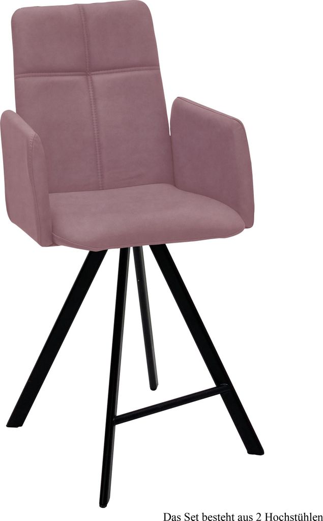 Thekenstuhl drehbar (2er-Set) Despina 52x109x60 Schwarz/Rosewood