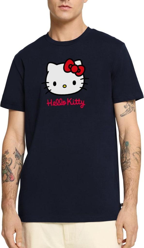 Spreadshirt Hello Kitty Klassisch Mit Schriftzug Männer Premium T-Shirt, L, Navy