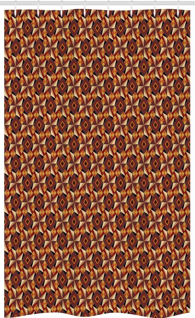 Tenda da Doccia Geometrica Vintage 120x180 cm ABAKUHAUS Arancio