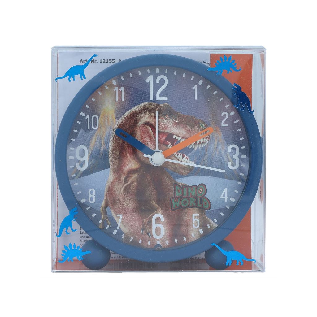 DEPESCHE Wecker Dino World mehrfarbig blau Kunststoff 10,0 x 10,5 cm