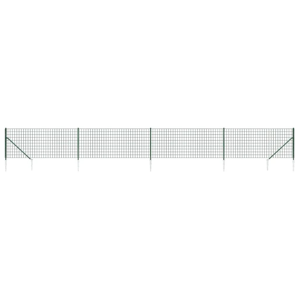 Rete Metallica per Animali e Orto vidaXL 1,1x10 m Verde con Pali - 3