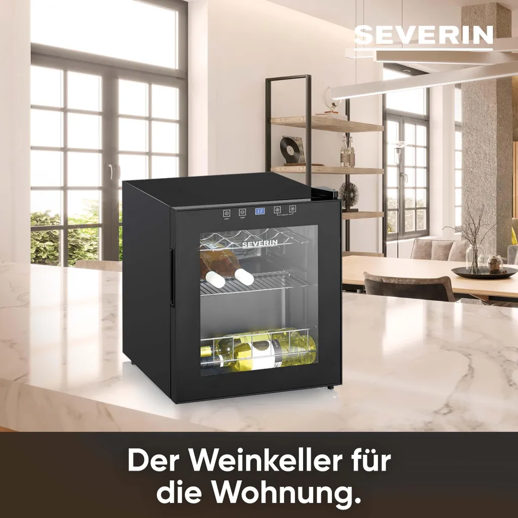 SEVERIN Cave à vin 8907 Noire 15 bouteilles 46L - Conservation Optimale