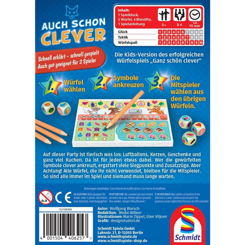 Schmidt Spiele 49432 for One, Kniffel, Jeu Familial