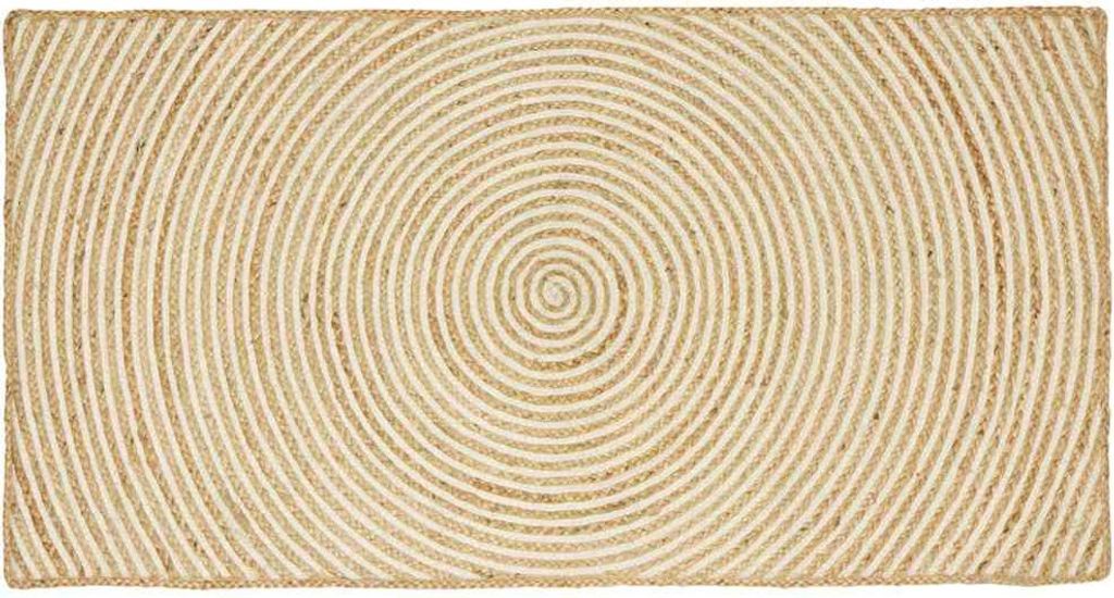 Teppich Natürlich und Weiß 100 x 200 cm Jute