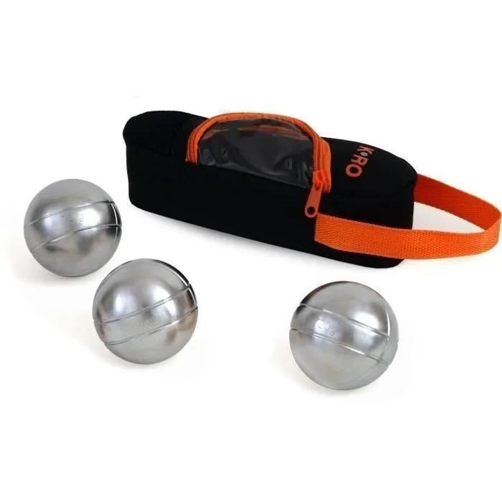 K-RO – Boule-Set für Triplette – 720 g – Gebürstete und gravierte Kugeln