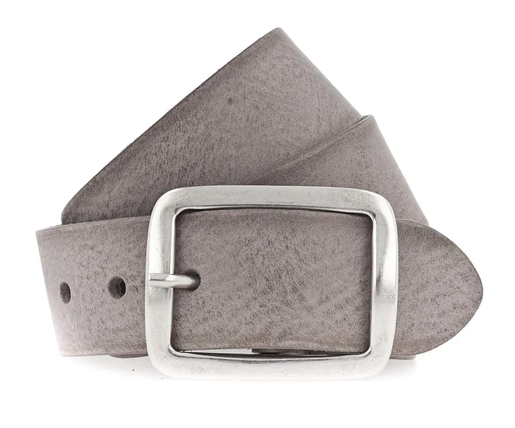 Vanzetti Genuine Beauty Cintura 40mm Grigio Mouse Pelle Pieno Fiore