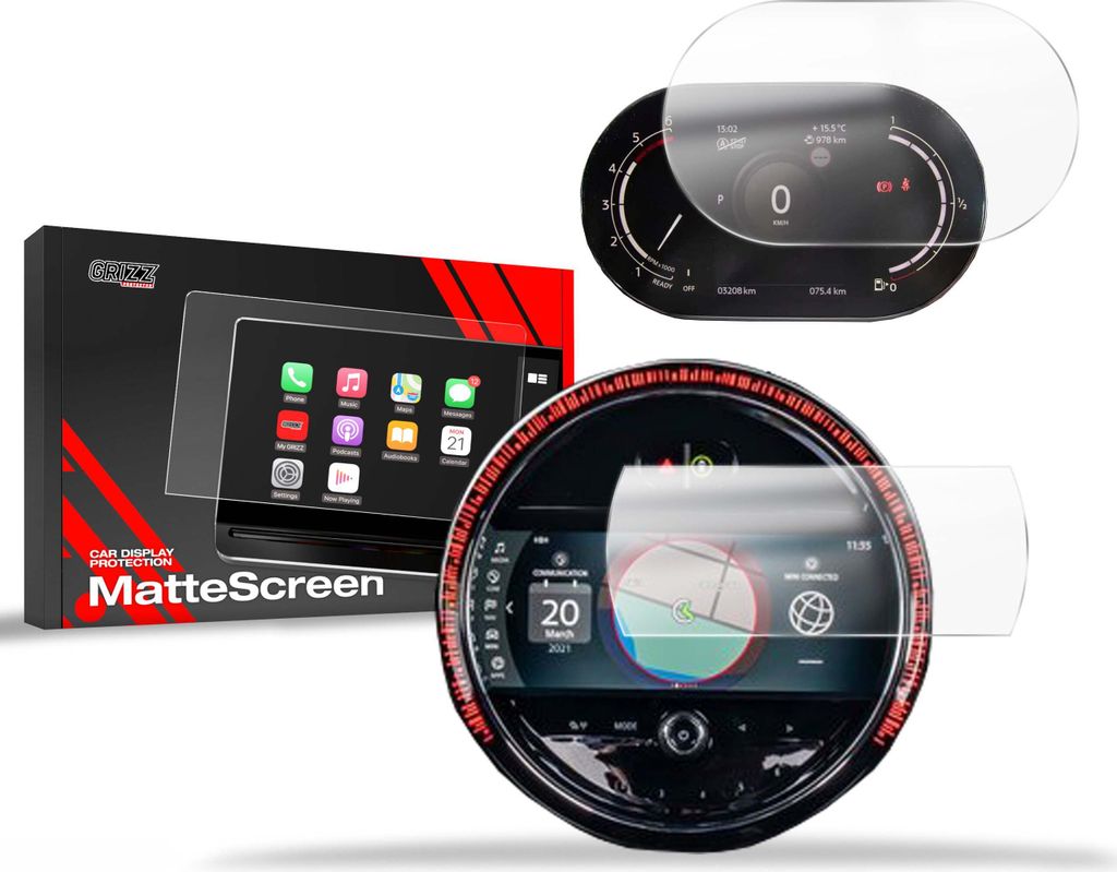 Matte Autodisplayfolie 2in1 für Mini Cooper SE (2020-2023), Grizz Protector