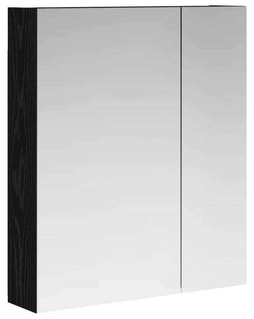 Badezimmerspiegelschrank Schwarz Eichen-Optik 60 x 14,5 x 70 cm