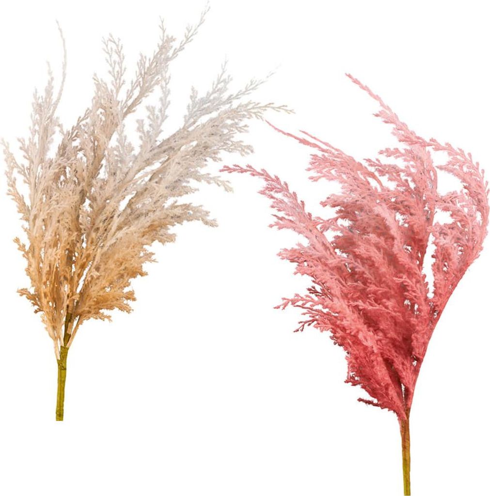 Pampasgräser Trockenblumenoptik Kunstpflanzen Deko-Gräser 1 Stk 56 cm - 2 Farben, 5_Farbe:Natur
