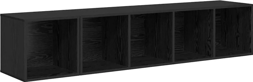 vidaXL Mobiletti TV 2 Pezzi Nero Rovere 37x37x142,5 cm - Salvaspazio