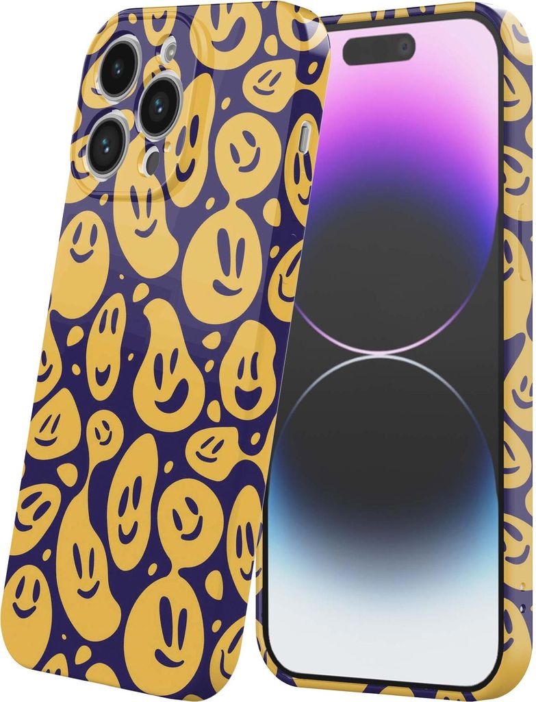 Smartphonica Handyhülle geeignet für iPhone 14 Pro Max mit Smiley und Emoji Aufdruck - Flexible Softcase TPU - Backcover Case Smiley und Emoji De...