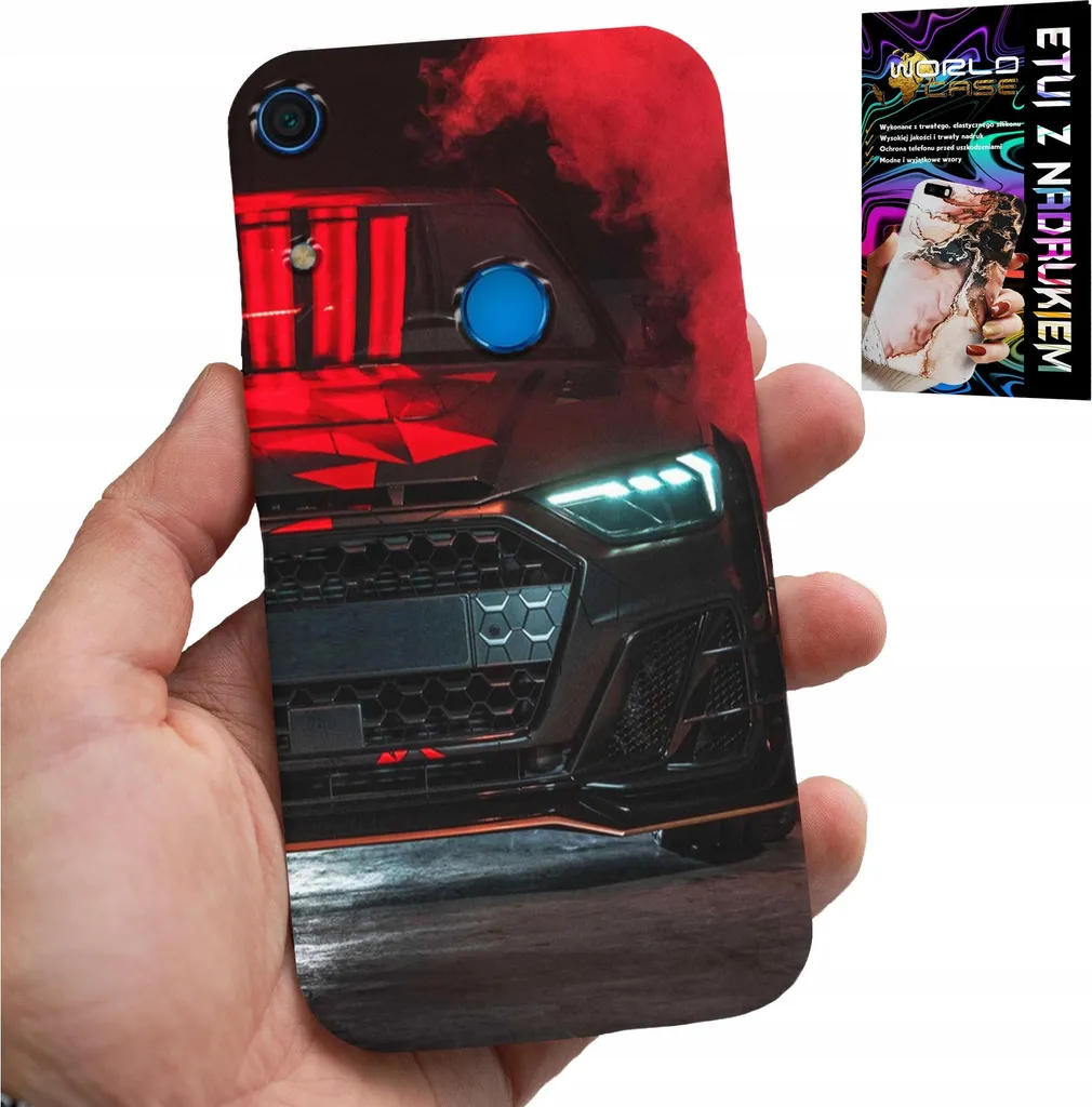 Set Custodia Huawei Y6S + Vetro - Grafica Auto Sportive Resistente