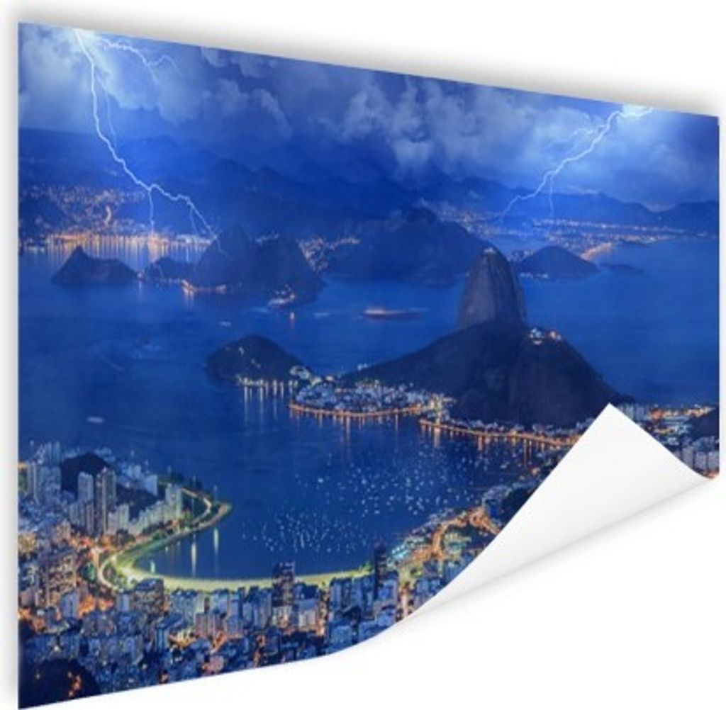 MuchoWow Poster Sturm - Rio de Janeiro - Nacht 180x120 cm - Fotoplakat