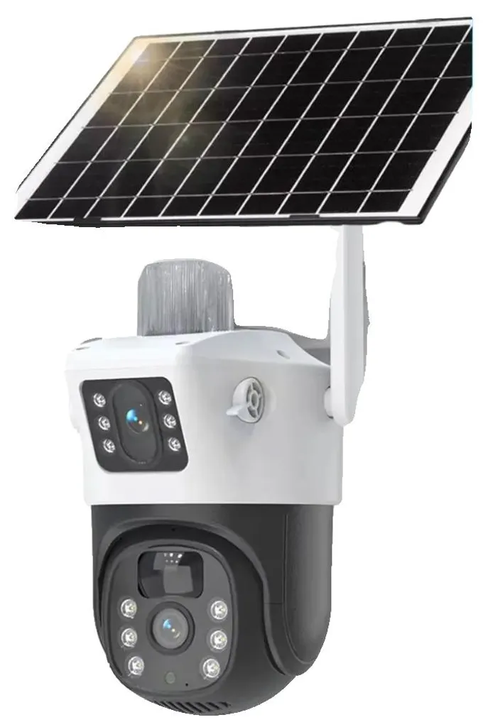 Caméra surveillance 4G extérieure double optique autonome sans Wi-Fi