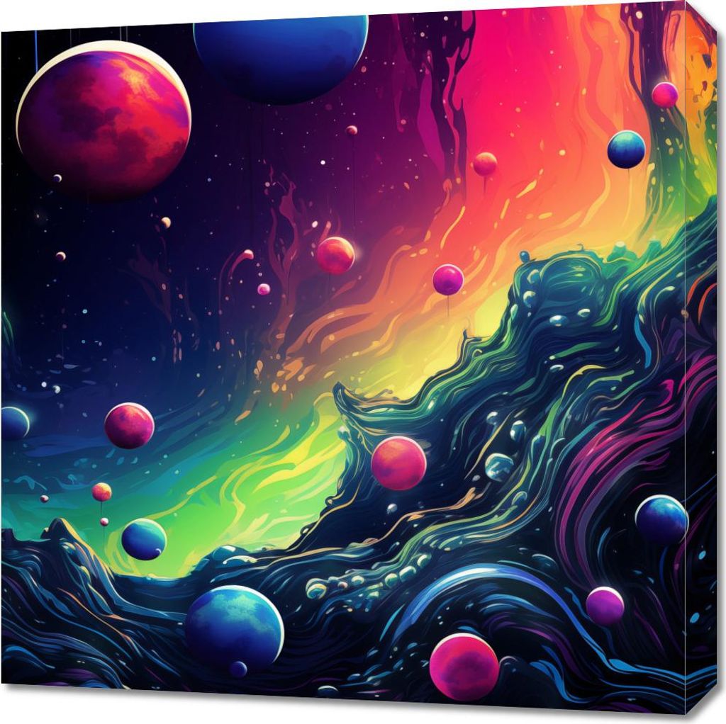 Bild 60x60cm Kaleidoskop der Galaxien
