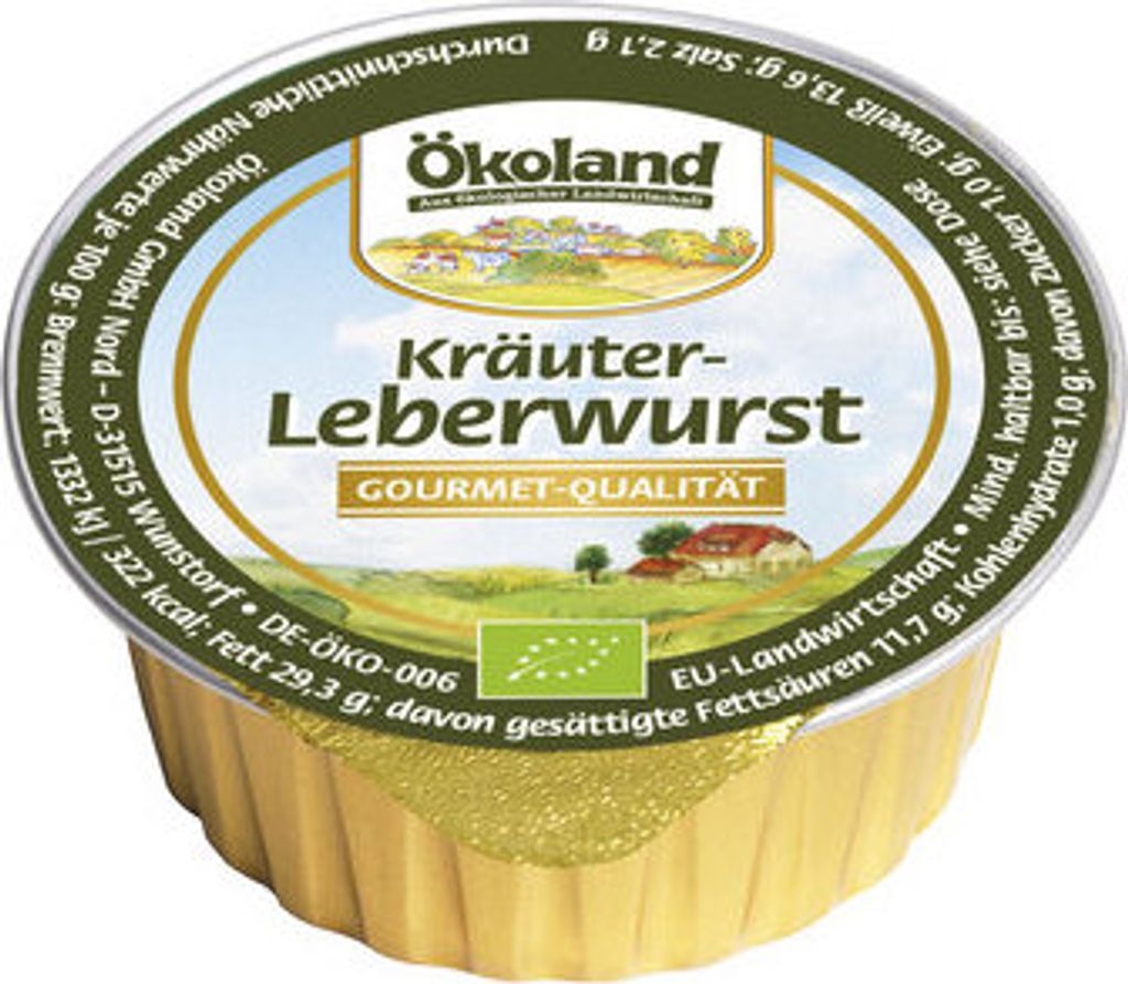 ÖKOLAND Kräuterleberwurst fein Gourmet-Qualität 0% - 50g Produktbild 