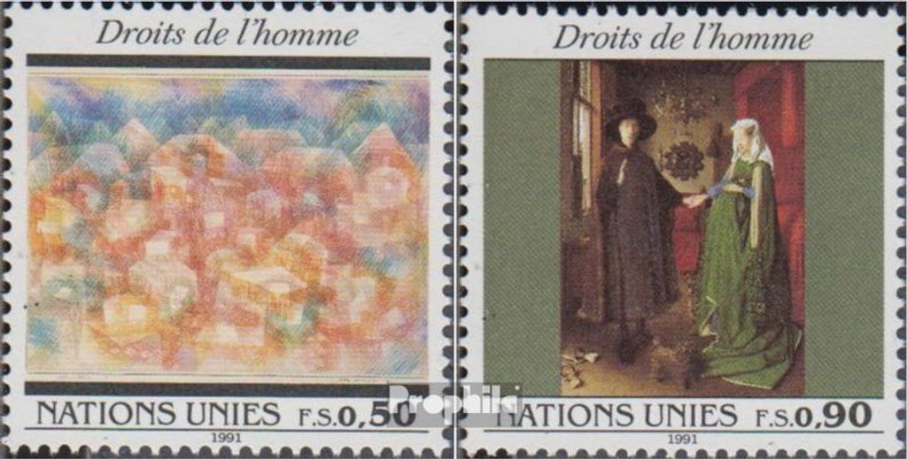Briefmarken UNO - Genf 1991 Mi 208-209 (kompl.Ausg.) gestempelt Menschenrechte